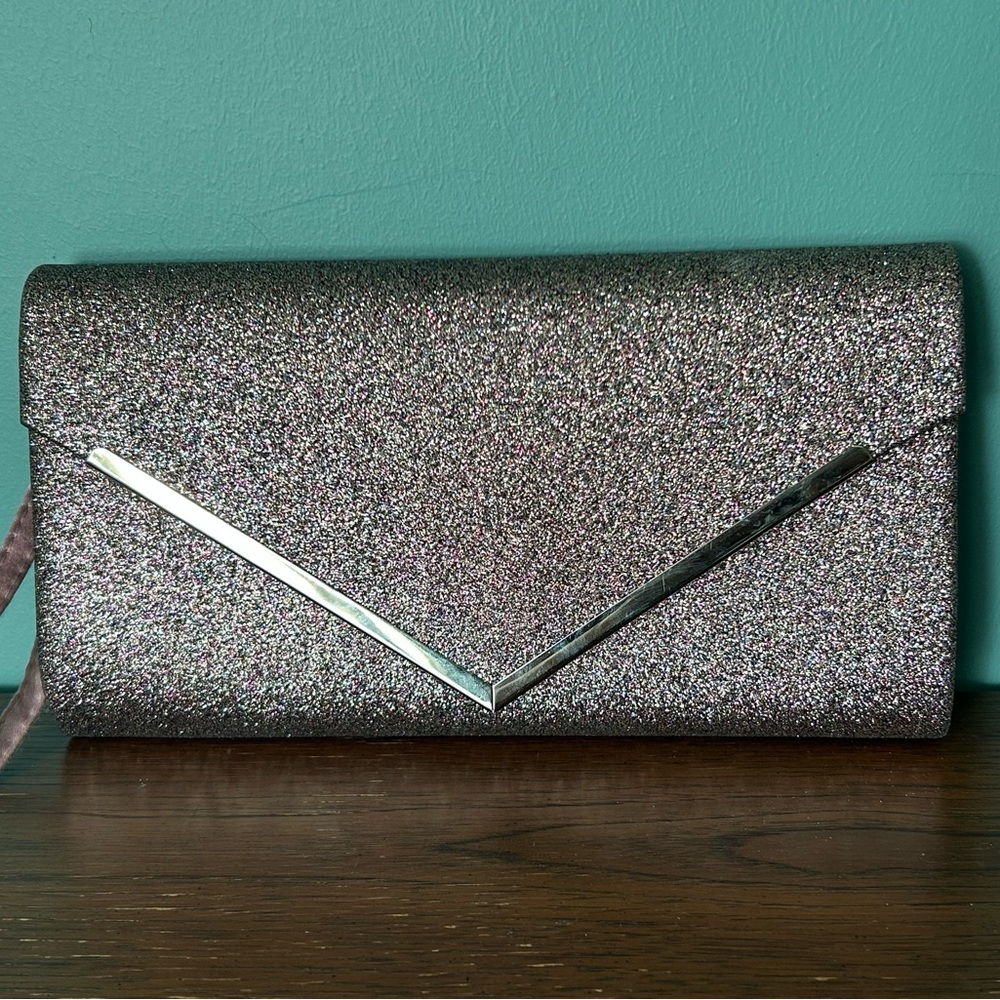 🔥🆕🔥 Occasion by Ardene | Rose Gold Glitter Envelope Clutch Wristlet